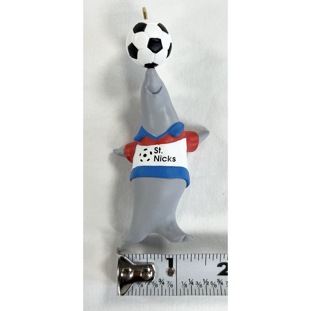 Vintage 1995‎ Hallmark "Perfect Balance" St. Nicks Soccer Seal Ornament Sports - Picture 7 of 11